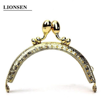 LIONSEN 8,5 cm Bud Retro apaļš metāla maka rāmja rokturis sajūga somai monētu skūpsts aizdare Slēdzene antīkas bronzas aparatūras somas piederums