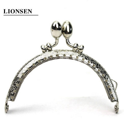 LIONSEN 8,5 cm Bud Retro apaļš metāla maka rāmja rokturis sajūga somai monētu skūpsts aizdare Slēdzene antīkas bronzas aparatūras somas piederums