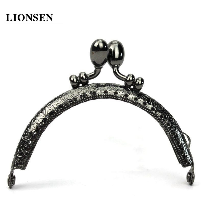 LIONSEN 8,5 cm Bud Retro apaļš metāla maka rāmja rokturis sajūga somai monētu skūpsts aizdare Slēdzene antīkas bronzas aparatūras somas piederums