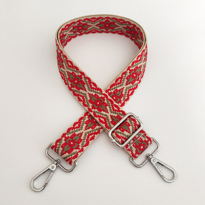 Széles etnikai stílusú jacquard táskapánt, állítható vállpánttal állítható táska, öv, hímzés, szövés táska fogantyú, kézitáska-tartozékok