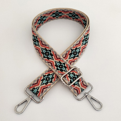 Széles etnikai stílusú jacquard táskapánt, állítható vállpánttal állítható táska, öv, hímzés, szövés táska fogantyú, kézitáska-tartozékok