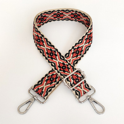Széles etnikai stílusú jacquard táskapánt, állítható vállpánttal állítható táska, öv, hímzés, szövés táska fogantyú, kézitáska-tartozékok
