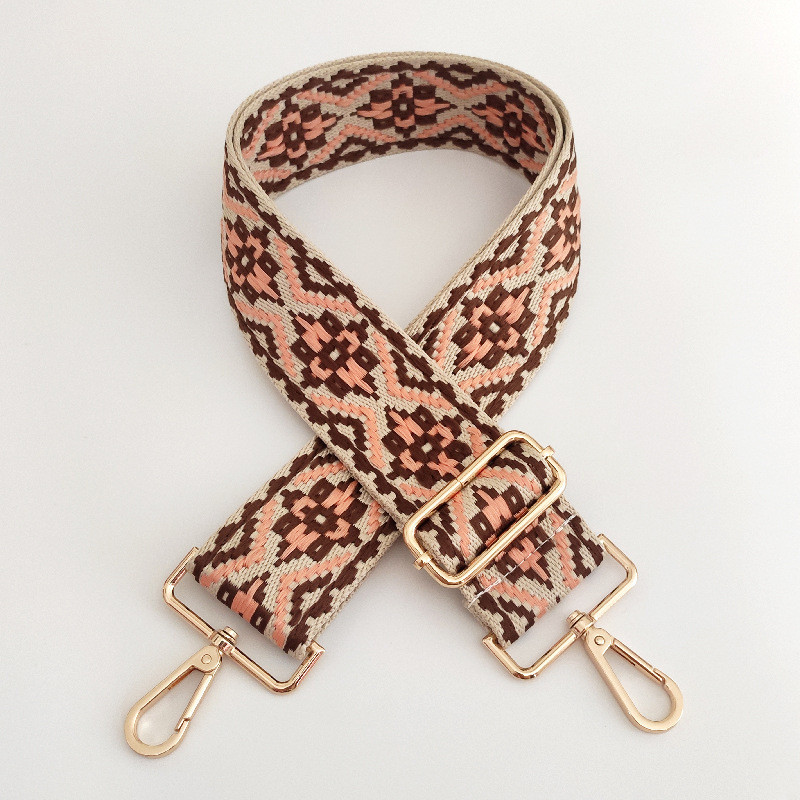 Széles etnikai stílusú jacquard táskapánt, állítható vállpánttal állítható táska, öv, hímzés, szövés táska fogantyú, kézitáska-tartozékok