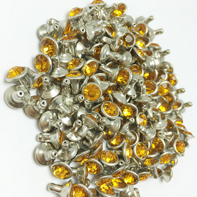 Novi 16 boja DIY 100PCS 6MM mješoviti hardver zakovice plavo narančaste kristalne zakovice kožne rukotvorine punk nitne za DIY izradu torbi cipela