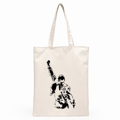 FREDDIE MERCURY Heavy Rock band The Queen Ženska platnena torba Torbe za kupovinu Ženska torba velikog kapaciteta Torbe za kupovinu za višekratnu upotrebu