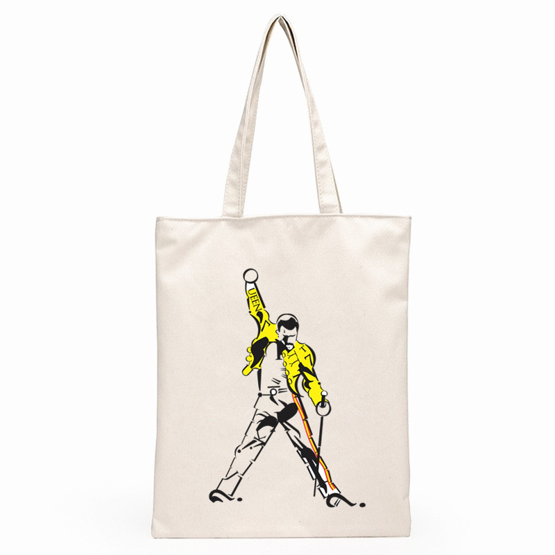 FREDDIE MERCURY Heavy Rock band The Queen Ženska platnena torba Torbe za kupovinu Ženska torba velikog kapaciteta Torbe za kupovinu za višekratnu upotrebu