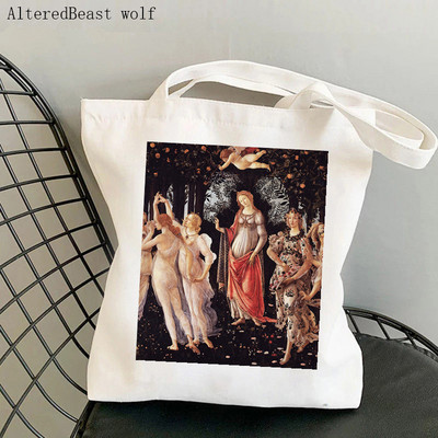 Vásárló Venus születése Botticelli Nyomtatott táska női Harajuku vásárló kézitáska lány Vállas bevásárlótáska Lady Canvas Bag