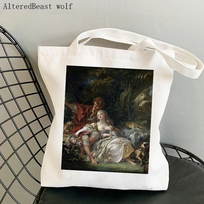Vásárló Venus születése Botticelli Nyomtatott táska női Harajuku vásárló kézitáska lány Vállas bevásárlótáska Lady Canvas Bag