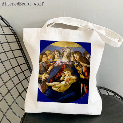 Vásárló Venus születése Botticelli Nyomtatott táska női Harajuku vásárló kézitáska lány Vállas bevásárlótáska Lady Canvas Bag