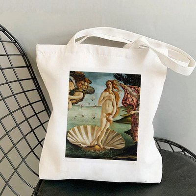 Vásárló Venus születése Botticelli Nyomtatott táska női Harajuku vásárló kézitáska lány Vállas bevásárlótáska Lady Canvas Bag