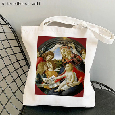 Vásárló Venus születése Botticelli Nyomtatott táska női Harajuku vásárló kézitáska lány Vállas bevásárlótáska Lady Canvas Bag