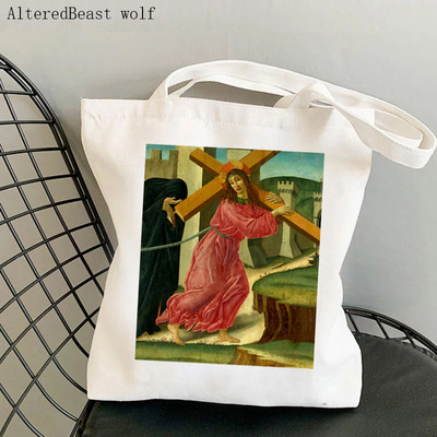 Vásárló Venus születése Botticelli Nyomtatott táska női Harajuku vásárló kézitáska lány Vállas bevásárlótáska Lady Canvas Bag