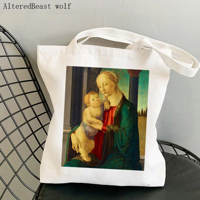 Vásárló Venus születése Botticelli Nyomtatott táska női Harajuku vásárló kézitáska lány Vállas bevásárlótáska Lady Canvas Bag