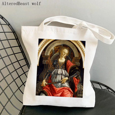 Vásárló Venus születése Botticelli Nyomtatott táska női Harajuku vásárló kézitáska lány Vállas bevásárlótáska Lady Canvas Bag