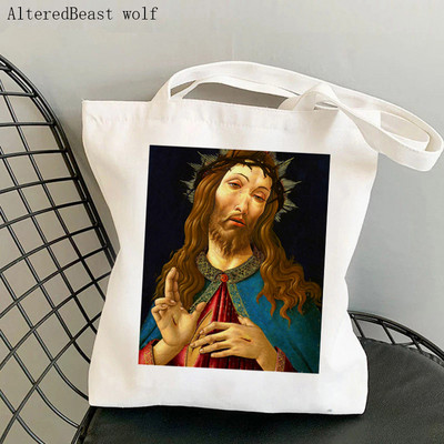 Vásárló Venus születése Botticelli Nyomtatott táska női Harajuku vásárló kézitáska lány Vállas bevásárlótáska Lady Canvas Bag