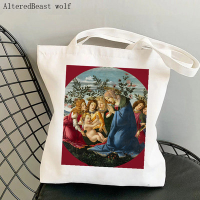 Vásárló Venus születése Botticelli Nyomtatott táska női Harajuku vásárló kézitáska lány Vállas bevásárlótáska Lady Canvas Bag