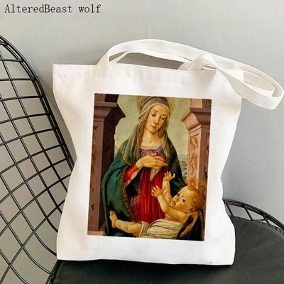 Vásárló Venus születése Botticelli Nyomtatott táska női Harajuku vásárló kézitáska lány Vállas bevásárlótáska Lady Canvas Bag