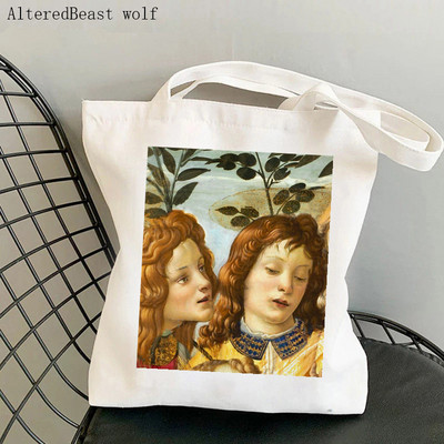 Vásárló Venus születése Botticelli Nyomtatott táska női Harajuku vásárló kézitáska lány Vállas bevásárlótáska Lady Canvas Bag