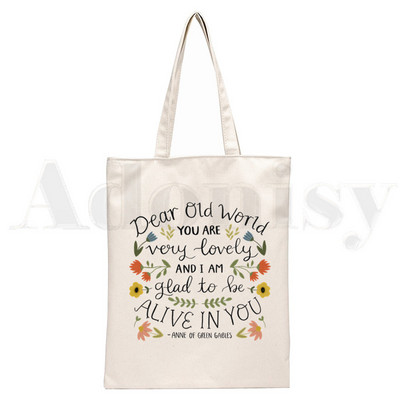 Anne Shirley Green Gables Ručne torbe Torbe na rame Ležerna kupovina Djevojačka torba Ženska elegantna platnena torba