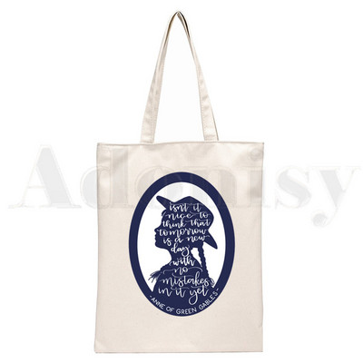 Anne Shirley Green Gables Ručne torbe Torbe na rame Ležerna kupovina Djevojačka torba Ženska elegantna platnena torba