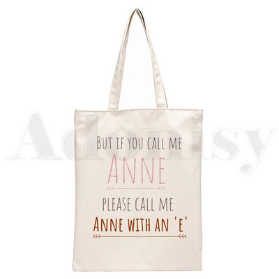 Anne Shirley Green Gables Ručne torbe Torbe na rame Ležerna kupovina Djevojačka torba Ženska elegantna platnena torba