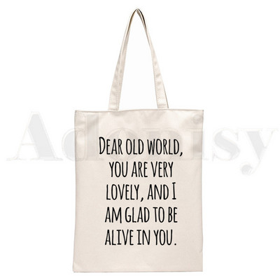 Anne Shirley Green Gables Ručne torbe Torbe na rame Ležerna kupovina Djevojačka torba Ženska elegantna platnena torba