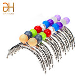 10,5 CM okvir torbice od bombona od 9 boja s prstenom za vješanje Polukrug s utisnutom čipkom Srebrni metalni okvir Kiss Bag Lock Dodaci za torbicu