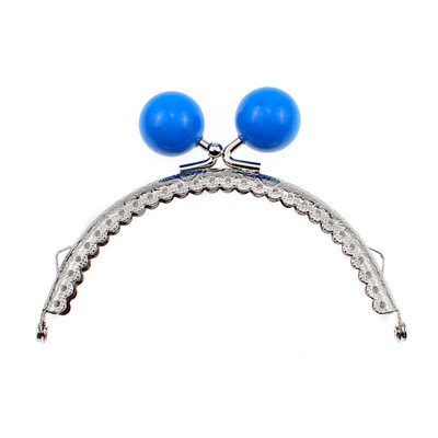 10,5 CM okvir torbice od bombona od 9 boja s prstenom za vješanje Polukrug s utisnutom čipkom Srebrni metalni okvir Kiss Bag Lock Dodaci za torbicu