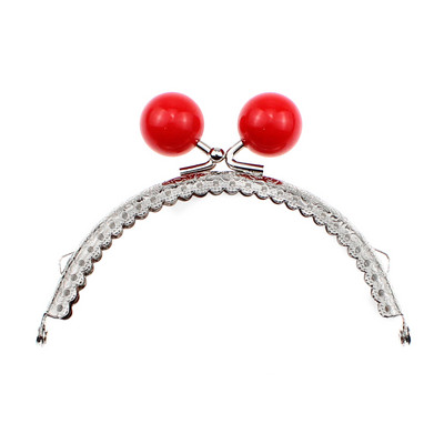 10,5 CM okvir torbice od bombona od 9 boja s prstenom za vješanje Polukrug s utisnutom čipkom Srebrni metalni okvir Kiss Bag Lock Dodaci za torbicu