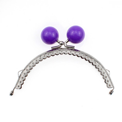 10,5 CM okvir torbice od bombona od 9 boja s prstenom za vješanje Polukrug s utisnutom čipkom Srebrni metalni okvir Kiss Bag Lock Dodaci za torbicu