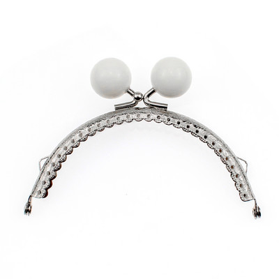 10,5 CM okvir torbice od bombona od 9 boja s prstenom za vješanje Polukrug s utisnutom čipkom Srebrni metalni okvir Kiss Bag Lock Dodaci za torbicu