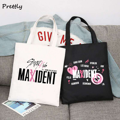 Stray Kids Maxident Canvas plecu soma Sieviešu korejiešu stila studentu soma Stay Hyunjin 3racha Iepirkšanās rokassomas Auduma somas
