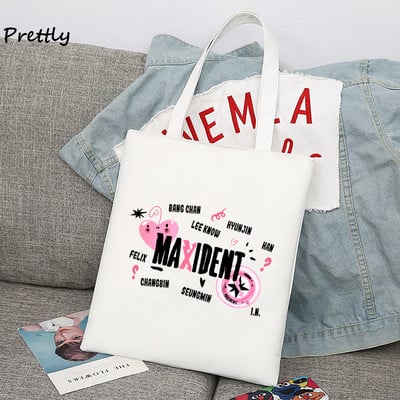 Stray Kids Maxident platnena torba na rame Ženska korejska studentska velika torba Stay Hyunjin 3racha Shopping Ručne torbe Torbe od tkanine
