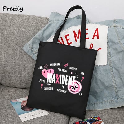 Stray Kids Maxident platnena torba na rame Ženska korejska studentska velika torba Stay Hyunjin 3racha Shopping Ručne torbe Torbe od tkanine