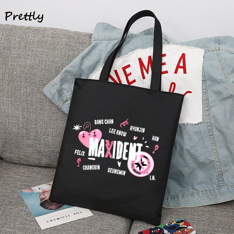 Stray Kids Maxident platnena torba na rame Ženska korejska studentska velika torba Stay Hyunjin 3racha Shopping Ručne torbe Torbe od tkanine