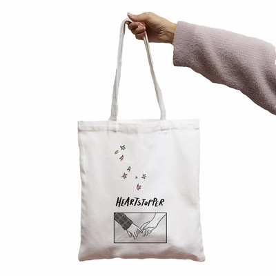 TORBA Heartstopper Leaves Funny Print Cool Ženska Shopper Bag Shopper Bijele Ženske modne shopping torbe na rame Tote bag, Drop Ship