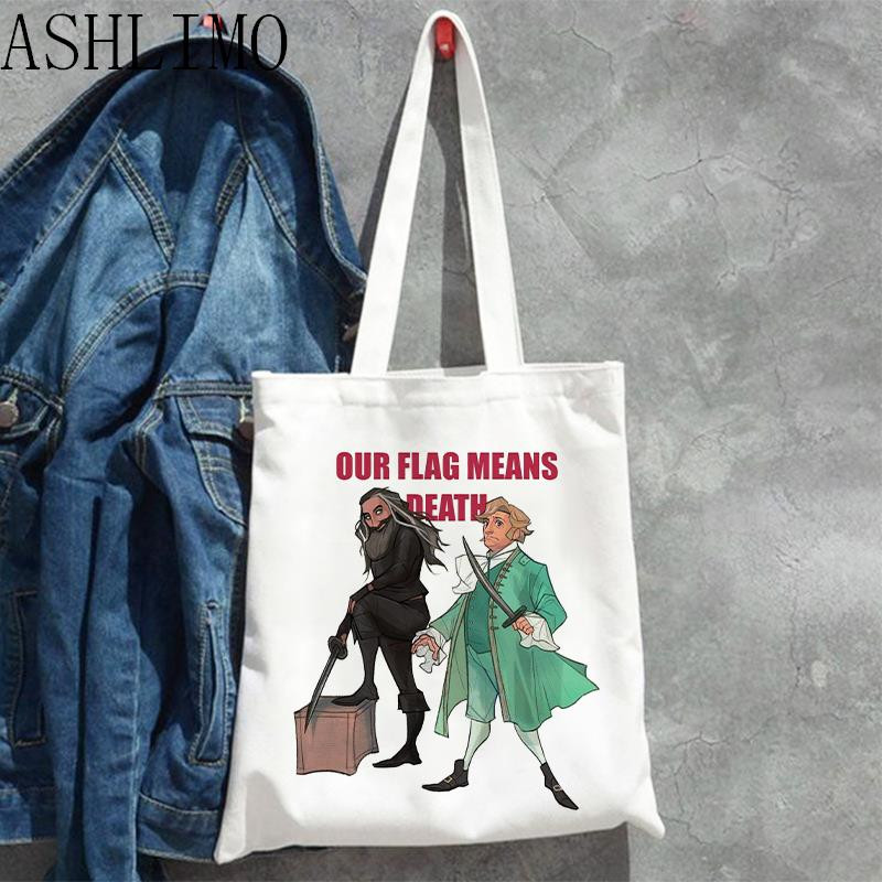 Meie lipp tähendab surma Kassi lipp Naistele Suured käekotid Lõuend Kangas Esteetika Rannakott Ostukotid Elegantsed ostuõlakotid