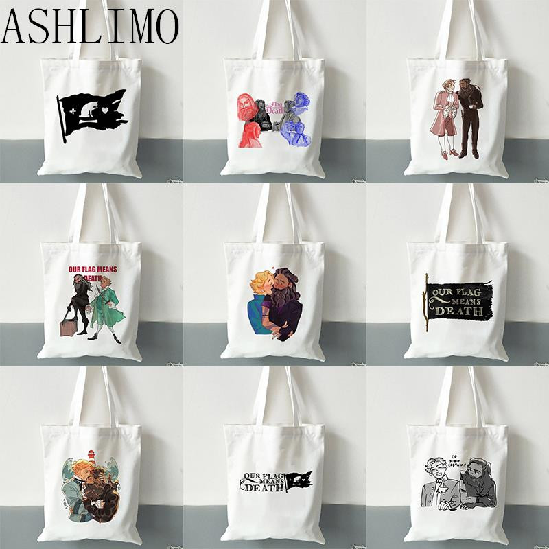Meie lipp tähendab surma Kassi lipp Naistele Suured käekotid Lõuend Kangas Esteetika Rannakott Ostukotid Elegantsed ostuõlakotid