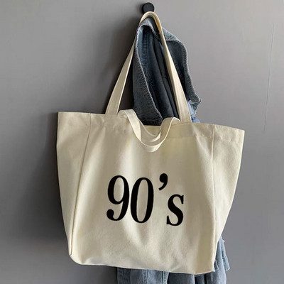 Torbe za kupovinu Organizator Modna platnena velika torba Studentska torba za rame Serija 90-ih godina Ručne torbe velikog kapaciteta Ženske 2022 Ležerne