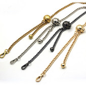 Állítható táskalánc - 7 mm-es csere fém erszénylánc 140 cm-es váll kereszttartós táskapánt fogantyúval állítható hosszúságú labdával
