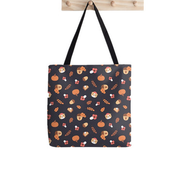 Γυναικεία τσάντα αγορών Guinea Pig Flower Printed Kawaii Bag Harajuku Shopping Canvas Shopping Shopper Τσάντα για κορίτσι Τσάντα Tote Shoulder Lady Bag