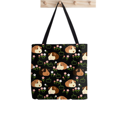 Γυναικεία τσάντα αγορών Guinea Pig Flower Printed Kawaii Bag Harajuku Shopping Canvas Shopping Shopper Τσάντα για κορίτσι Τσάντα Tote Shoulder Lady Bag