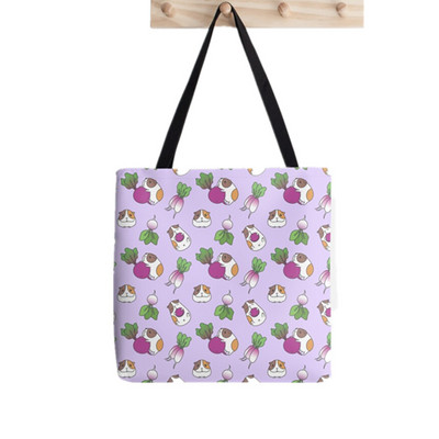 Ženska kupovna torba Kawaii torba s otisnutim cvjetovima od zamorca Harajuku Shopping platnena torba za kupnju Ženska torba na rame