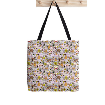 Ženska kupovna torba Kawaii torba s otisnutim cvjetovima od zamorca Harajuku Shopping platnena torba za kupnju Ženska torba na rame