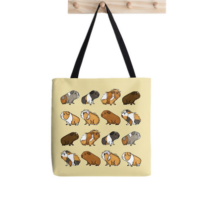 Ženska kupovna torba Kawaii torba s otisnutim cvjetovima od zamorca Harajuku Shopping platnena torba za kupnju Ženska torba na rame