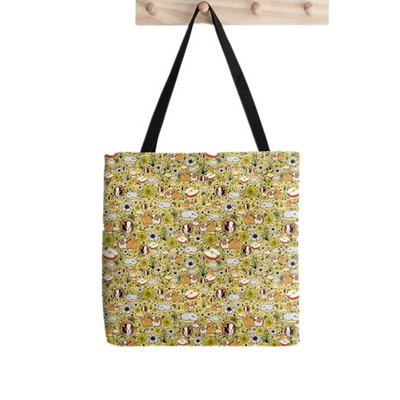 Ženska kupovna torba Kawaii torba s otisnutim cvjetovima od zamorca Harajuku Shopping platnena torba za kupnju Ženska torba na rame