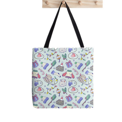 Ženska kupovna torba Kawaii torba s otisnutim cvjetovima od zamorca Harajuku Shopping platnena torba za kupnju Ženska torba na rame