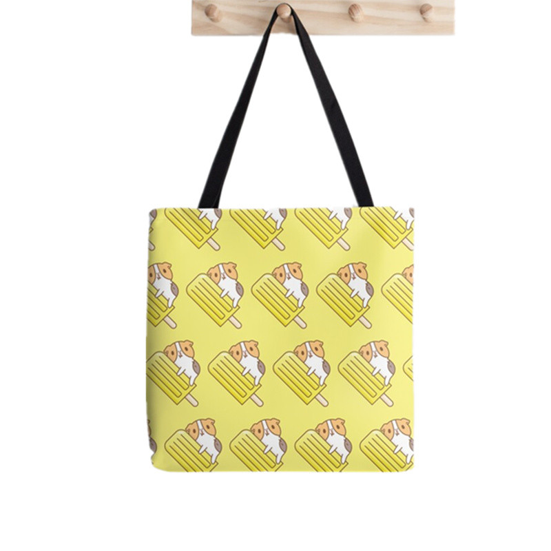 Ženska kupovna torba Kawaii torba s otisnutim cvjetovima od zamorca Harajuku Shopping platnena torba za kupnju Ženska torba na rame