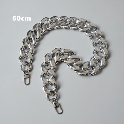 Νέα Μόδα Γυναικεία Τσάντα Αξεσουάρ Αλυσίδα Αποσπώμενη Αντικατάσταση Cool Ασημένιο Ακρυλικό Γυναικείο λουρί ώμου DIY Αλυσίδα από συμπαγή ρητίνη