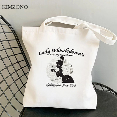 „Bridgerton“ pirkinių krepšys drobė „bolsas de tela“ perdirbimo krepšys pirkinių krepšys „cabas“ audinio krepšys „bolsas“, kurį galima pakartotinai naudoti